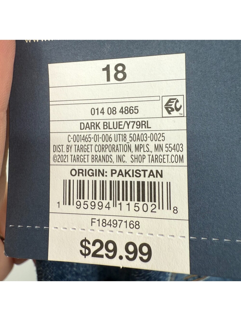 Target High-Rise Straight Dark Blue Distressed Jeans Size 18 - Picture 5 of 6